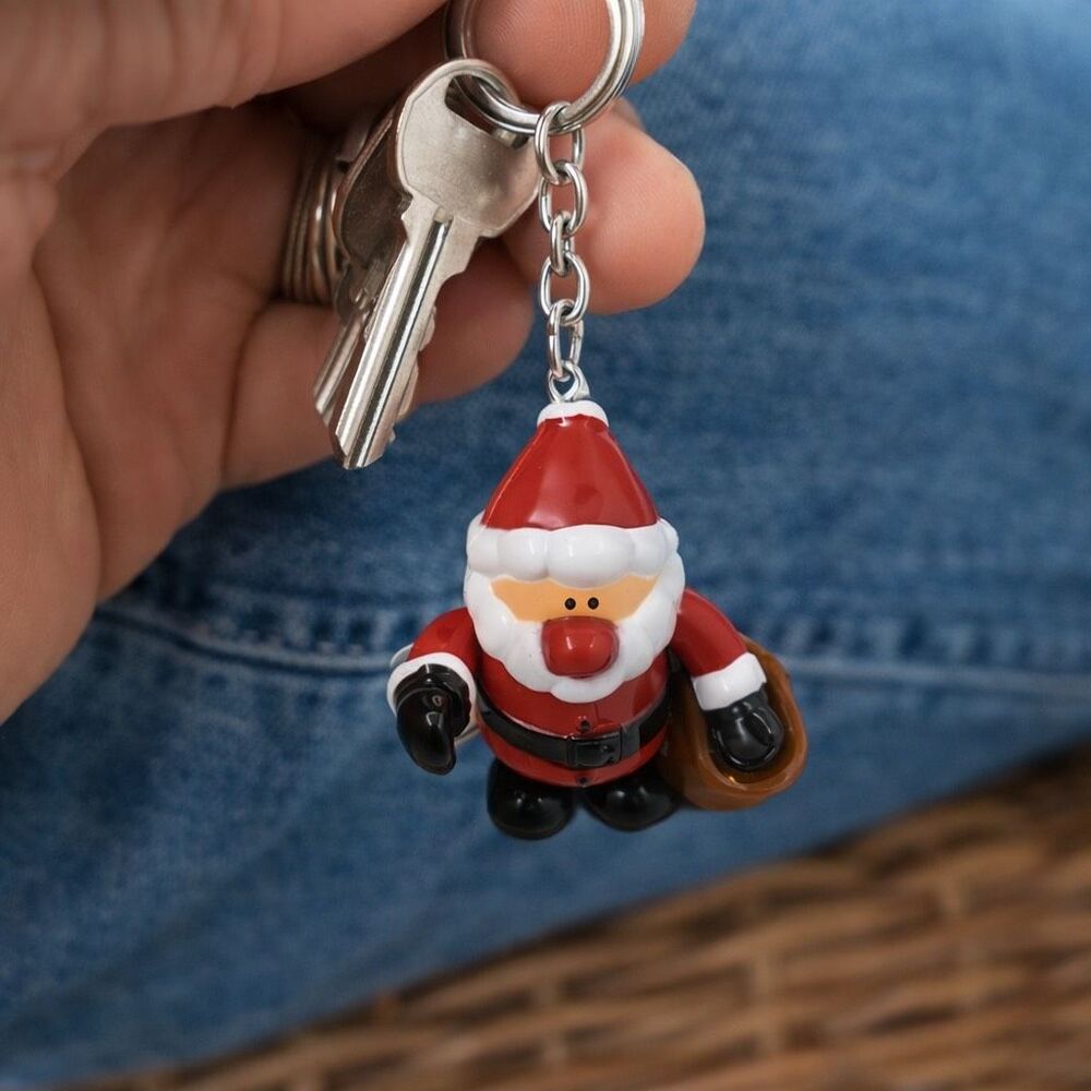 Christmas-Santa Claus Keychain,  Movable Arm, Santa Claus Christmas